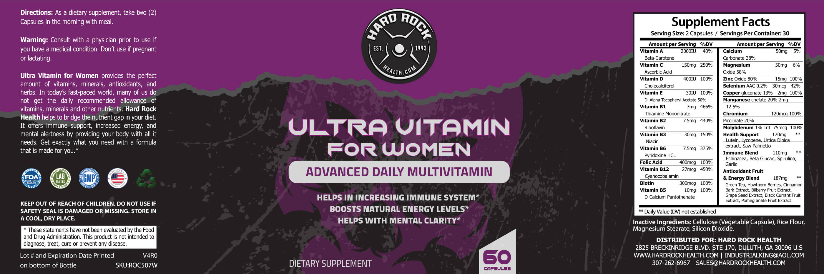 Ultra Vitamin for Women- Daily Multivitamins - Primal Health & Beauty